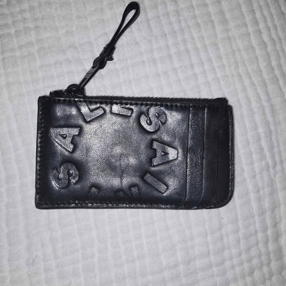 All Saints Brand Black Leather Card Holder Wallet BNIB - Picture 2 of 7